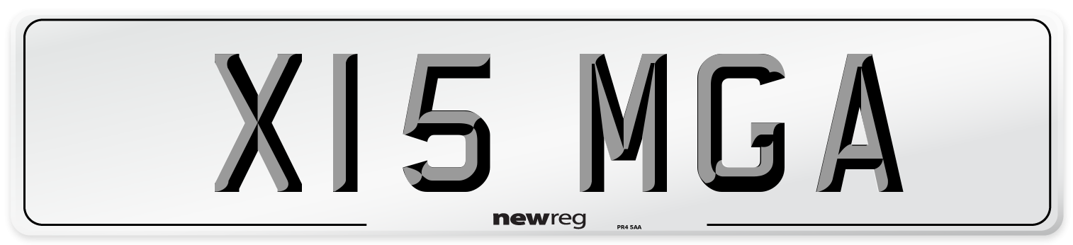 X15 MGA Number Plate from New Reg